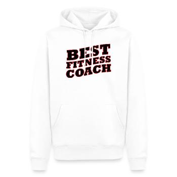 Fitness Coach Sport Trainer Gym - Sweat à capuche Premium bio Homme - blanc - Devant - Nico (187cm)