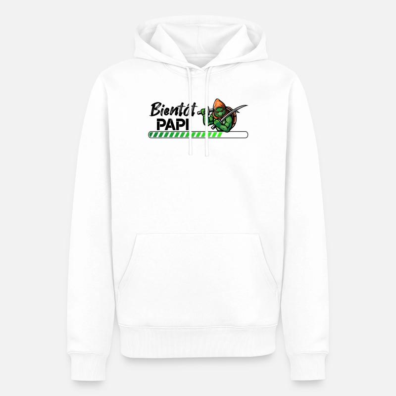 Bientôt papi ninja - Sweat à capuche Premium bio Homme - blanc