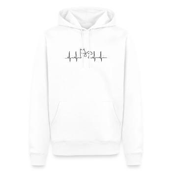 Heartbeat Cat Lineart - Men’s Premium Organic Hoodie - white - Front - Nico (187cm)