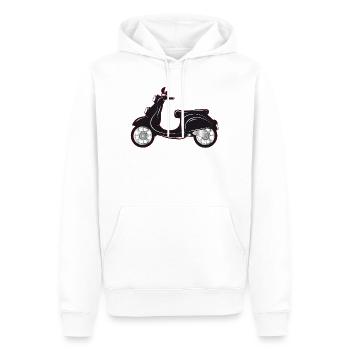 A black scooter with a colored edge - Men’s Premium Organic Hoodie - white - Front - Nico (187cm)