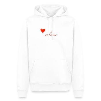welcome - Sweat à capuche Premium bio Homme - blanc - Devant - Nico (187cm)