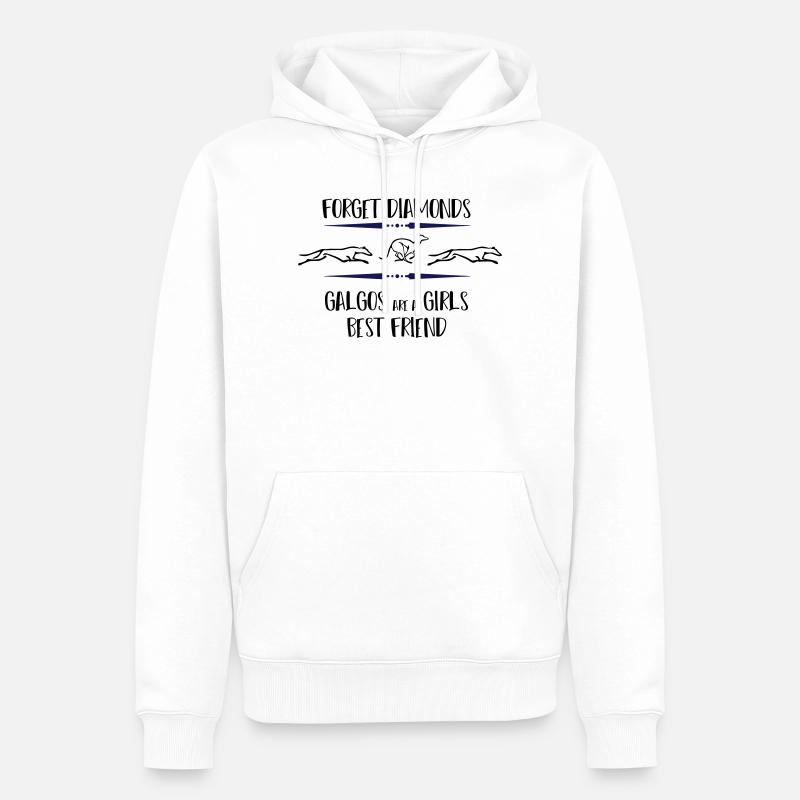 Galgos en cours d'exécution - Sweat à capuche Premium bio Homme - blanc