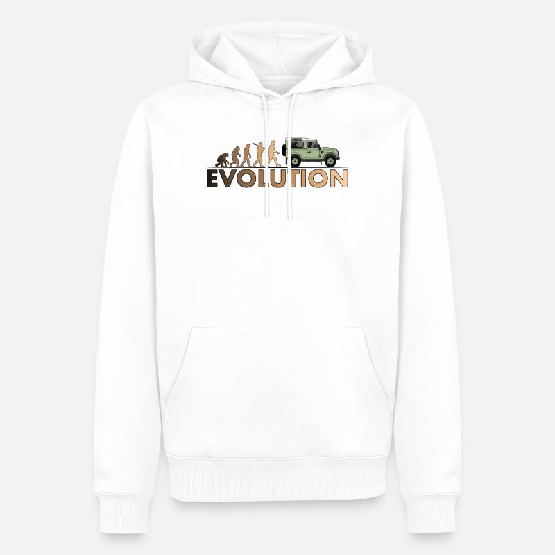 Defender 90 Evolution - Sweat à capuche Premium bio Homme - blanc