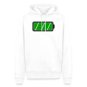 Batterie voll - Männer Premium Bio Hoodie - Weiß - Vorne - Nico (187cm)