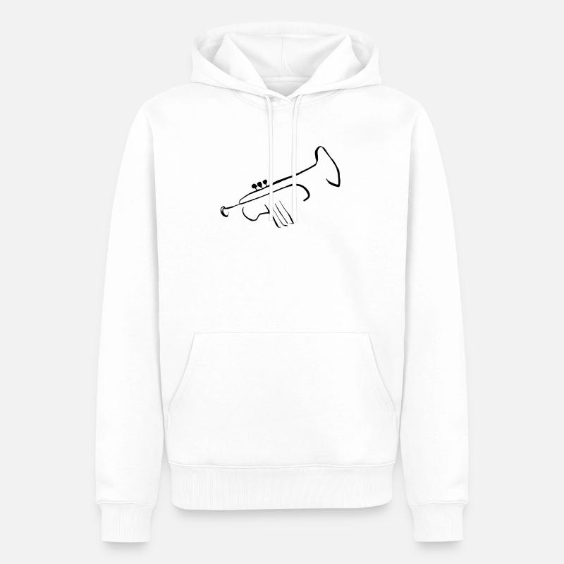 Trompete pur 2 - Männer Premium Bio Hoodie - Weiß