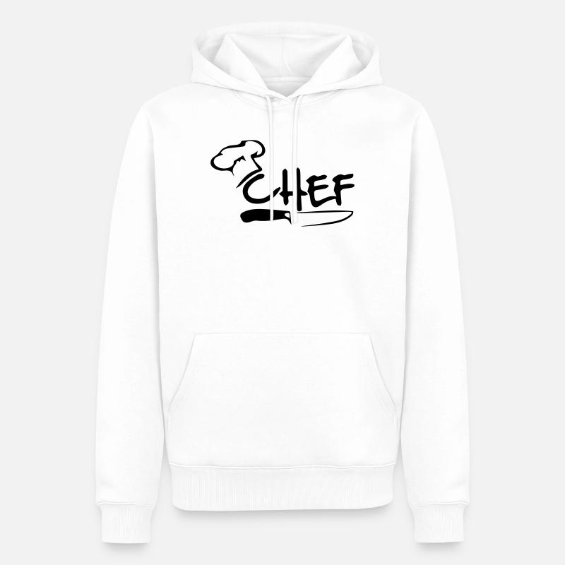 Chef - Sweat à capuche Premium bio Homme - blanc