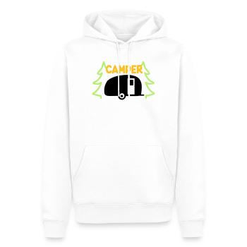 Campeur - prêt pour les vacances - Sweat à capuche Premium bio Homme - blanc - Devant - Nico (187cm)