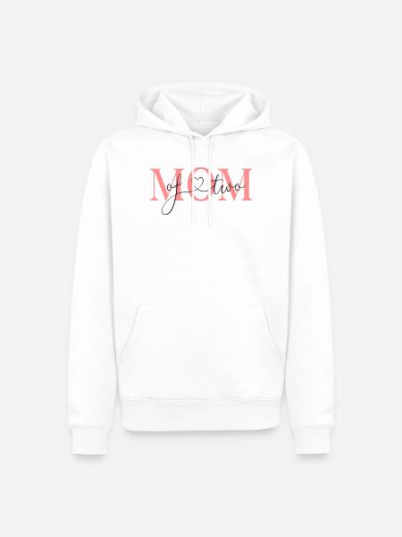 Mom of two! -personalizable - Men’s Premium Organic Hoodie - white