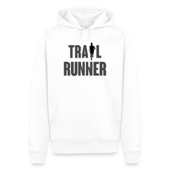 Coureur de trail - Sweat à capuche Premium bio Homme - blanc - Devant - Nico (187cm)