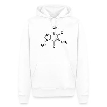 Coffee Chemical Structure Caffeine - Men’s Premium Organic Hoodie - white - Front - Nico (187cm)