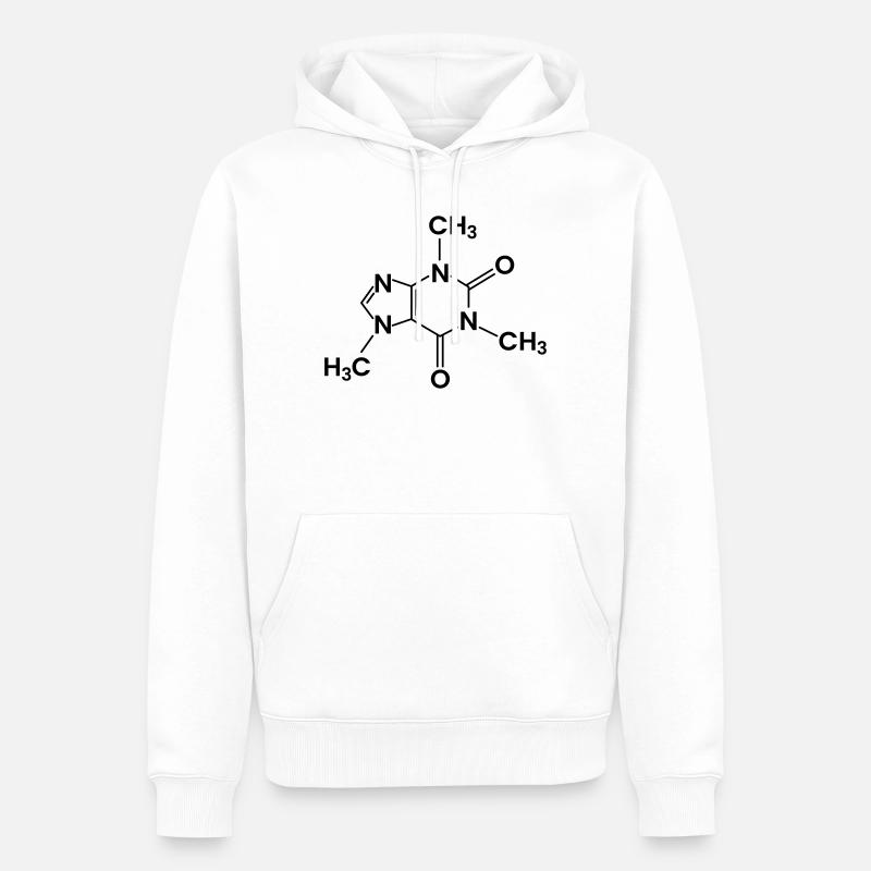 Kaffee Chemische Struktur Koffein - Männer Premium Bio Hoodie - Weiß