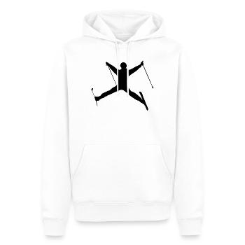 Skispringen Wintersport Schattenfigur - Männer Premium Bio Hoodie - Weiß - Vorne - Nico (187cm)