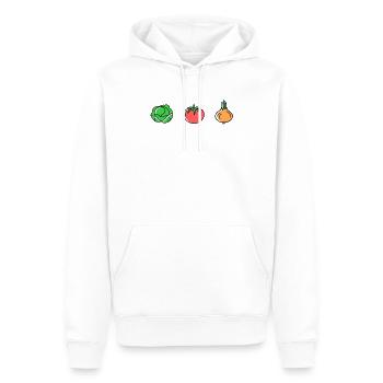 Tomaten-Zwiebel-Salat - Männer Premium Bio Hoodie - Weiß - Vorne - Nico (187cm)