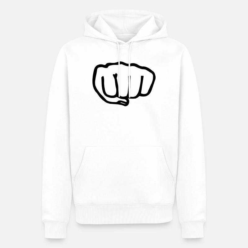 Karate Faust transparente Vectra - Männer Premium Bio Hoodie - Weiß