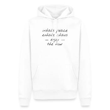 yoga - Sweat à capuche Premium bio Homme - blanc - Devant - Nico (187cm)