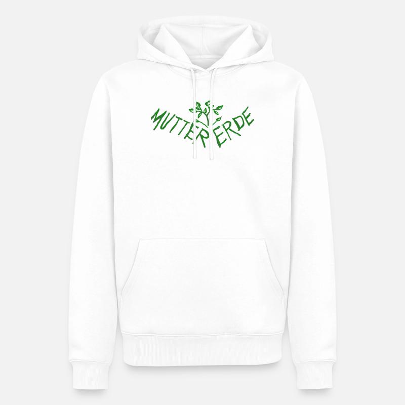Mutter Erde - Schuetze Mutter Erde - Männer Premium Bio Hoodie - Weiß