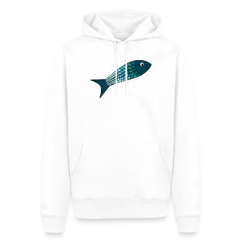 SARDINE. POISSON. POISSON D'AVRIL. MER. OCÉAN - Sweat à capuche Premium bio Homme - blanc - Devant - Nico (187cm)