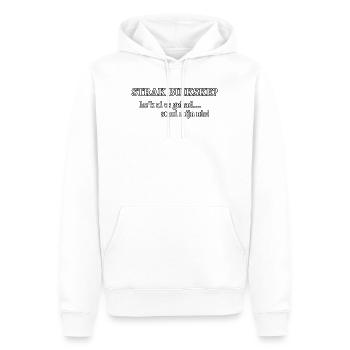Enger Bauch? - Männer Premium Bio Hoodie - Weiß - Vorne - Nico (187cm)