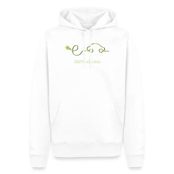 100 % électrique – voiture verte à service régulier - Sweat à capuche Premium bio Homme - blanc - Devant - Nico (187cm)