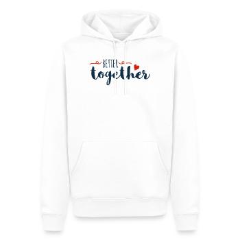 Better Together Drehbuch-Herz - Männer Premium Bio Hoodie - Weiß - Vorne - Nico (187cm)