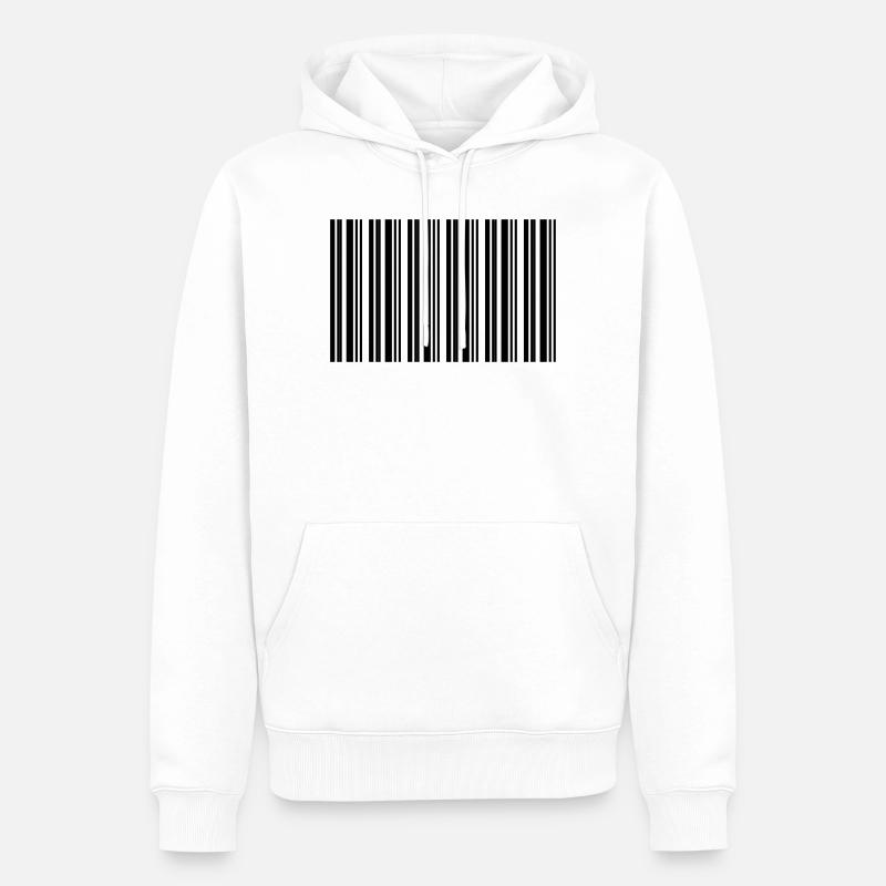 Barcode Strichcode Nerd IT Technik Design - Männer Premium Bio Hoodie - Weiß