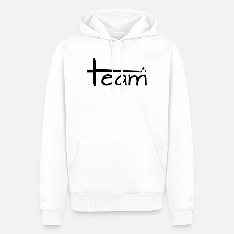 Team Style avec étoiles - Sweat à capuche Premium bio Homme - blanc