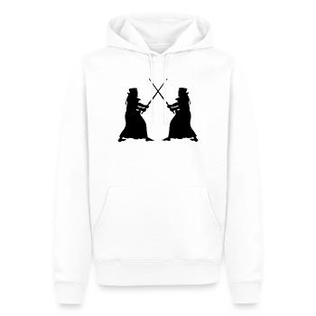 Kendo deux Kendoka en mode combat figures d’ombre - Sweat à capuche Premium bio Homme - blanc - Devant - Nico (187cm)
