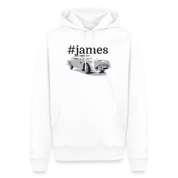 James et Aston - Sweat à capuche Premium bio Homme - blanc - Devant - Nico (187cm)