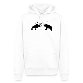 Bulle VS Bär - Männer Premium Bio Hoodie - Weiß - Vorne - Nico (187cm)