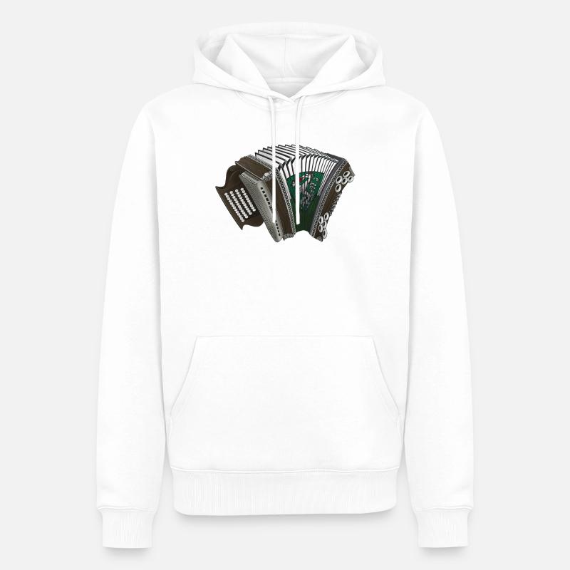 Harmonica styrienne - Styrie | ZiachON ! - Sweat à capuche Premium bio Homme - blanc