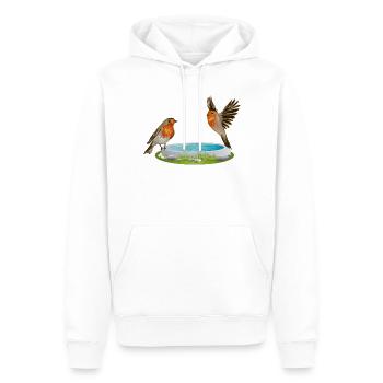 Bird potions with two fun robins - Men’s Premium Organic Hoodie - white - Front - Nico (187cm)