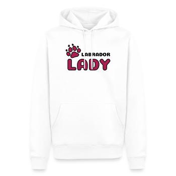 Labrador Lady with paw proud dog owner - Men’s Premium Organic Hoodie - white - Front - Nico (187cm)