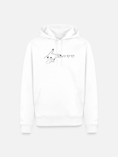 Herz ich Liebe dich Pistole - Männer Premium Bio Hoodie - Weiß