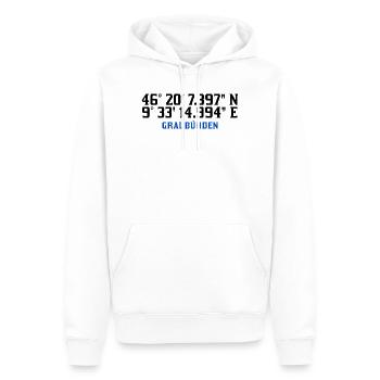  Graubünden Koordinaten Design - Männer Premium Bio Hoodie - Weiß - Vorne - Nico (187cm)