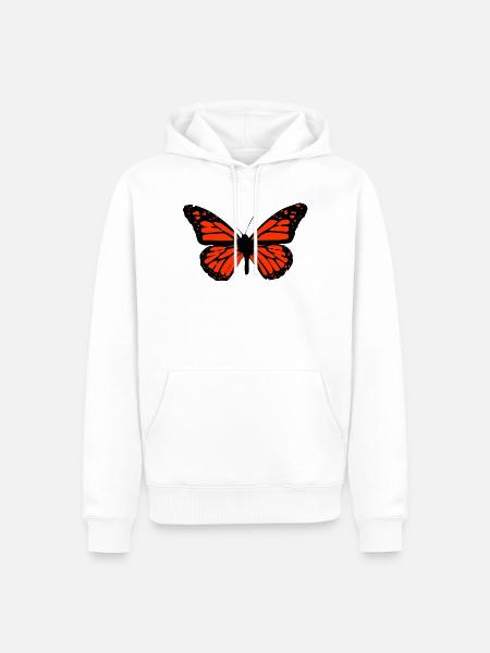 Papillon Art Détaillé à contraste élevé - Herre Premium økologisk hoodie - hvid