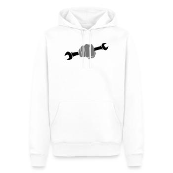 Clé à molette poing - Sweat à capuche Premium bio Homme - blanc - Devant - Nico (187cm)