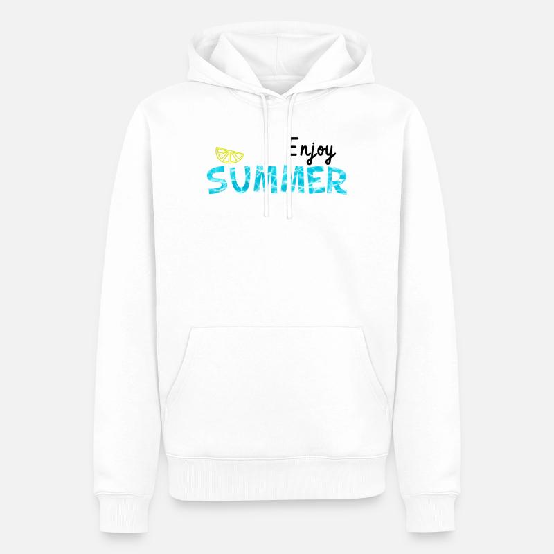 Genieße den Sommer - Limette cool Sommer Geschenk - Männer Premium Bio Hoodie - Weiß