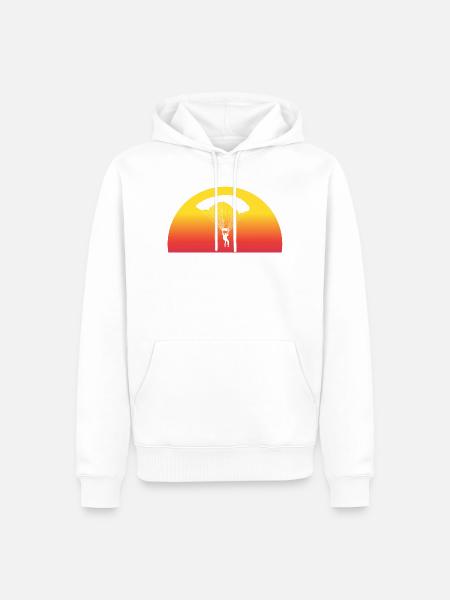 Adventurous Skydive Sunset - Men’s Premium Organic Hoodie - white