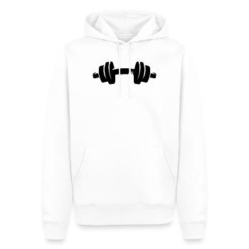 Gewicht Hantel Fitness pumpen Bodybuilding Symbol - Männer Premium Bio Hoodie - Weiß - Vorne - Nico (187cm)