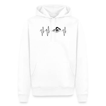 natation battement de cœur nageur pouls ecg eau du lac - Sweat à capuche Premium bio Homme - blanc - Devant - Nico (187cm)