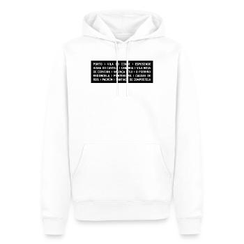 Camino Portugués de la Costa | Etappen Jakobsweg - Männer Premium Bio Hoodie - Weiß - Vorne - Nico (187cm)