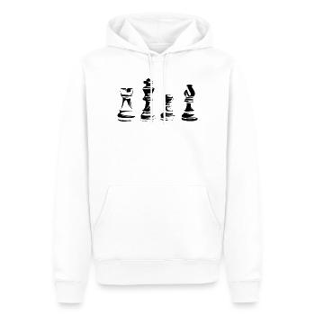 Pièces d’échecs Symboles Joueur Club Club Vecteur - Sweat à capuche Premium bio Homme - blanc - Devant - Nico (187cm)