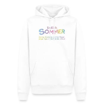Endlich Sommer: Pastellfarben - Männer Premium Bio Hoodie - Weiß - Vorne - Nico (187cm)