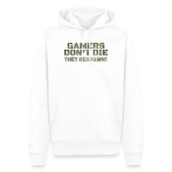 Gamers Don't Die They Respawn Military Ops Funny - Männer Premium Bio Hoodie - Weiß - Vorne - Nico (187cm)