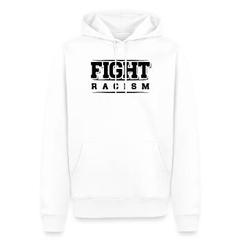 Contre le racisme - Fight Racism - Antiracisme - Sweat à capuche Premium bio Homme - blanc - Devant - Nico (187cm)