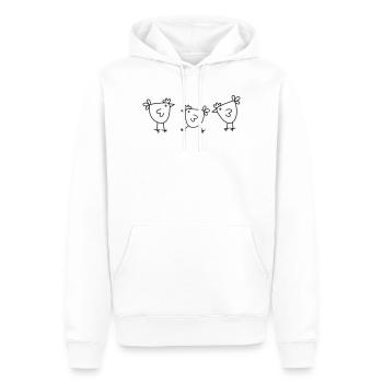 Hühner Huhn Henne minimal schlichtes Hühner Design - Männer Premium Bio Hoodie - Weiß - Vorne - Nico (187cm)