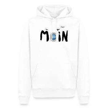 Moin Meer Leuchtturm Möwe See Nordisch Maritim - Männer Premium Bio Hoodie - Weiß - Vorne - Nico (187cm)