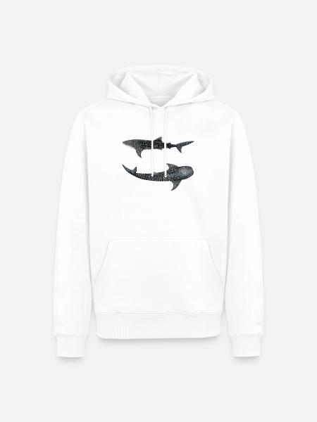 Walhai (Rhincodon typus) - Männer Premium Bio Hoodie - Weiß