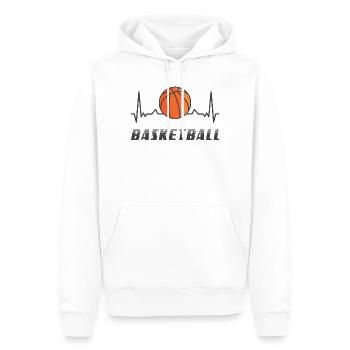 Conception de la fréquence cardiaque du basketball - Sweat à capuche Premium bio Homme - blanc - Devant - Nico (187cm)