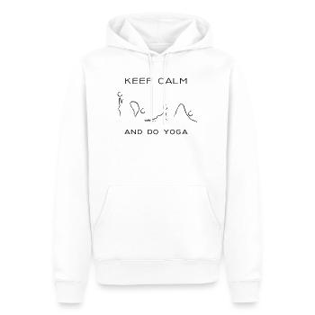 keep calm and do yoga - Sweat à capuche Premium bio Homme - blanc - Devant - Nico (187cm)